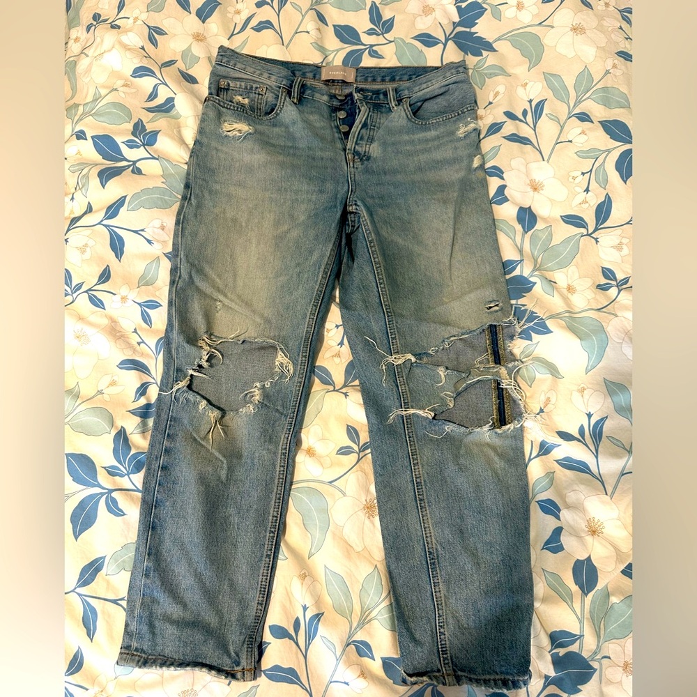 Everlane size 28 Distressed Blue Jeans